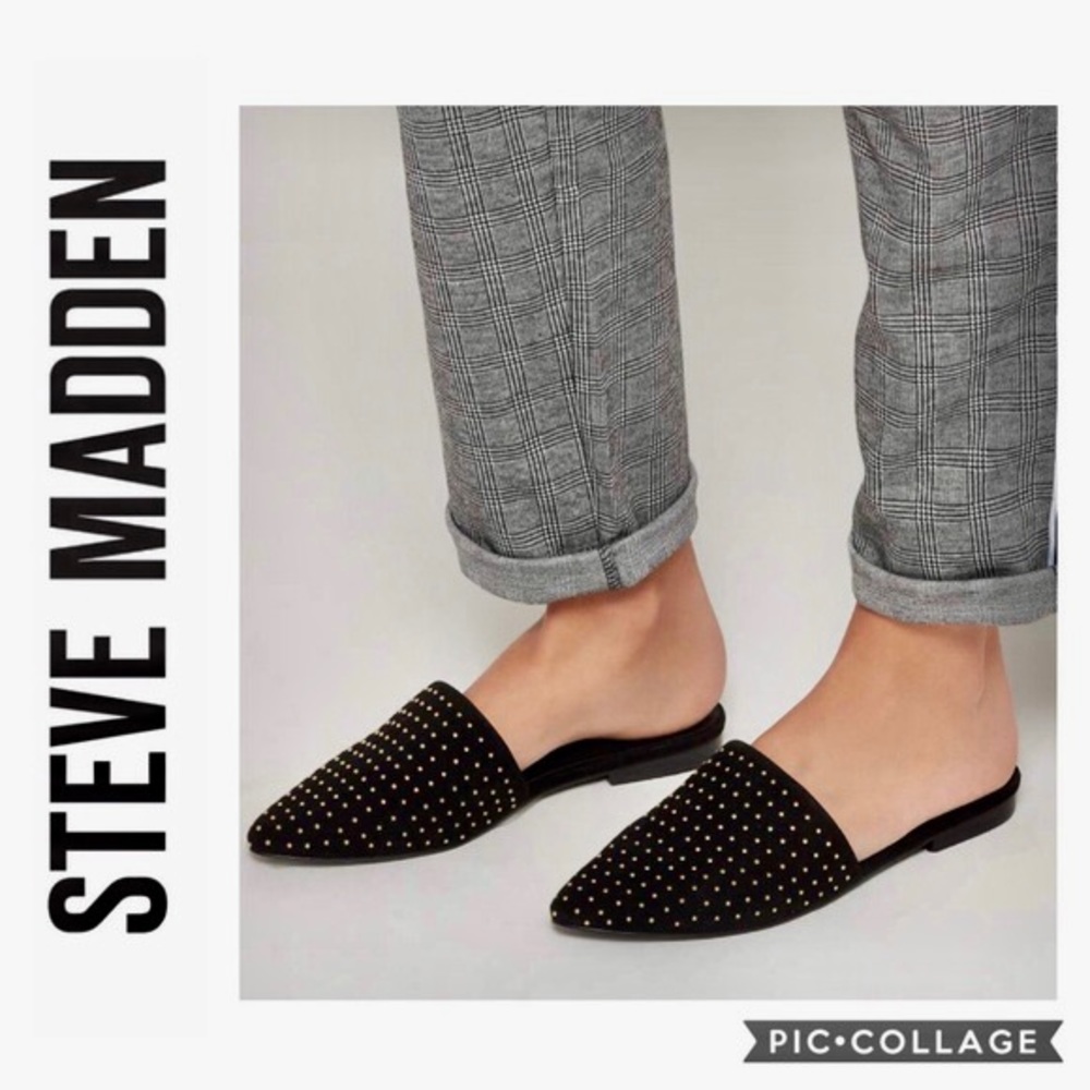 Steve Madden Black Trace Studded Mule Women’s 8.5